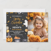 Halloween-Party Spooky Celebration Geburtstag Foto Einladung (Vorderseite)