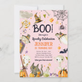 Halloween-Party Spooky Celebration Girl Geburtstag Einladung (Vorderseite)