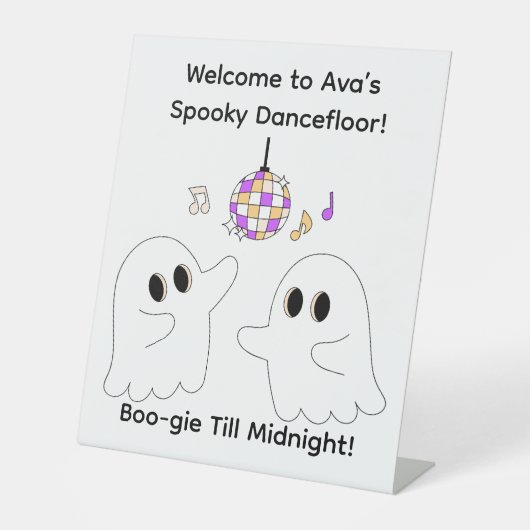 Halloween-Party | Spooky Dancefloor Ghost Sockelschild (Vorderseite)