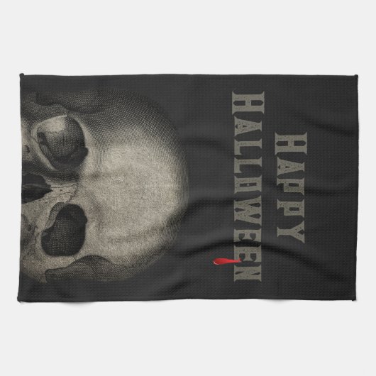 Halloween-Party Spooky Skull Geschirrtuch (Horizontal)