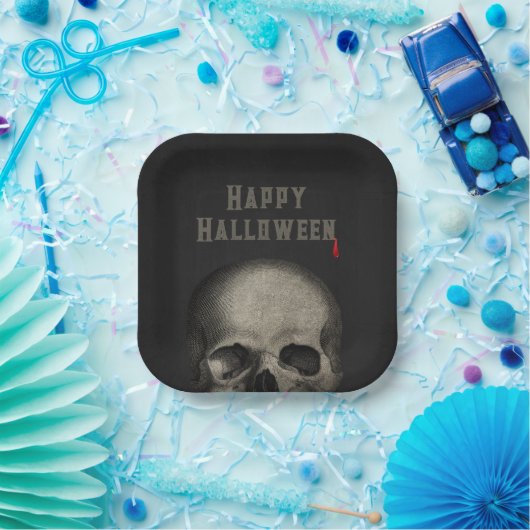 Halloween-Party Spooky Skull Pappteller (Party)