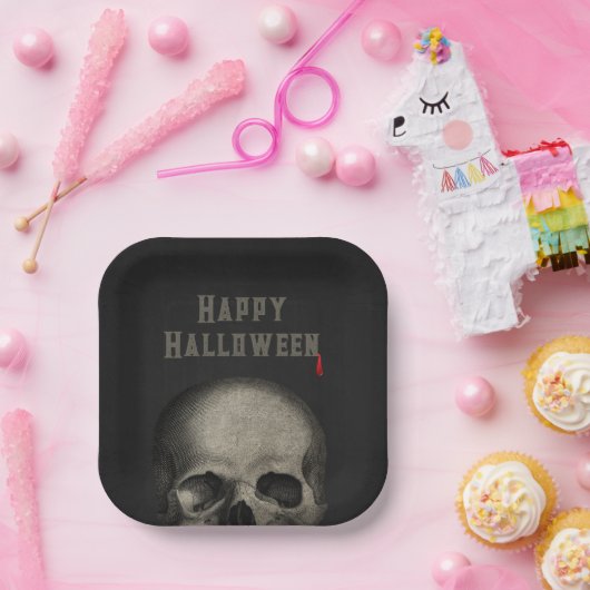 Halloween-Party Spooky Skull Pappteller (Party)