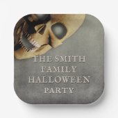 Halloween-Party Spooky Skull Square Papier Teller (Vorderseite)