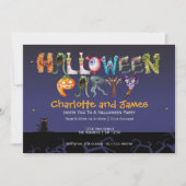 Halloween-Party Spooky Typografie Personalisiert Einladung (Vorderseite)