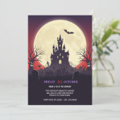 Halloween-Party Spuk Castle Einladung (Stehend Vorderseite)