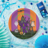 Halloween-Party Spuk House, Black Cat und Ghost Pappteller (Party)
