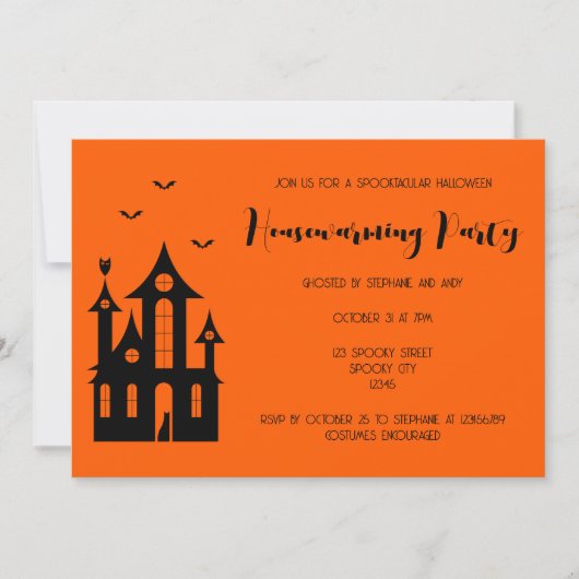 Halloween Party Spuk House Black I Einladung (Vorderseite)