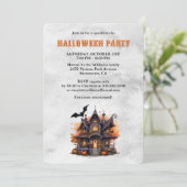 Halloween-Party Spuk House Ghost Jack O'Lantern Einladung (Stehend Vorderseite)
