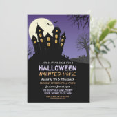 Halloween-Party Spuk House Horror Moon Einladung (Stehend Vorderseite)
