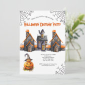 Halloween-Party Spuk House Pumpkins Einladung (Stehend Vorderseite)