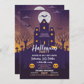 Halloween-Party Spuk House Skull Einladung (Vorne/Hinten)