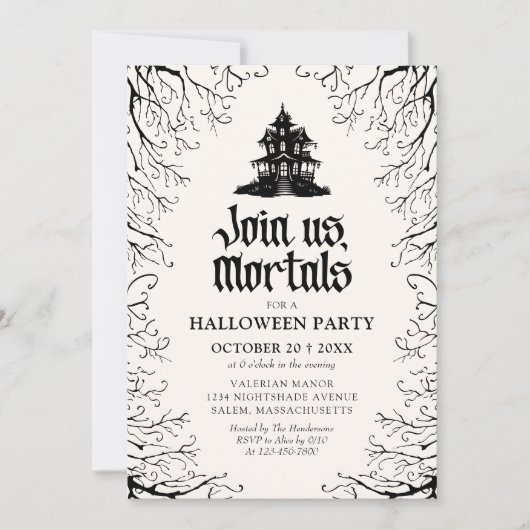 Halloween-Party Spukhaus Einladung (Vorderseite)