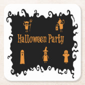 Halloween-Party Square Paper Untersetzer (Vorderseite)
