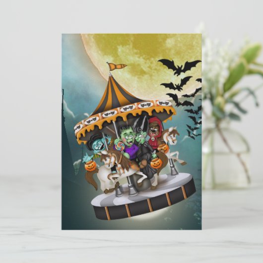 HALLOWEEN-PARTY - SRF EINLADUNG (Stehend Vorderseite)