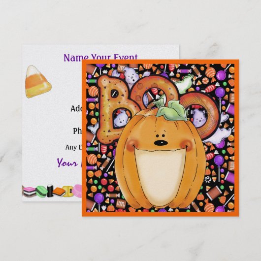 HALLOWEEN-PARTY - SRF EINLADUNG (Vorne/Hinten)