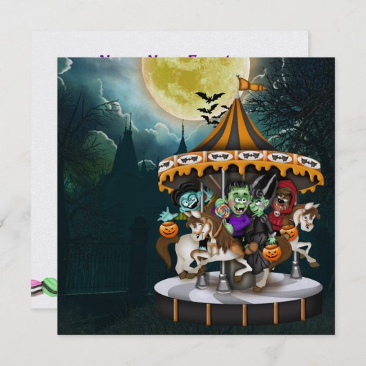 HALLOWEEN-PARTY - SRF EINLADUNG (Vorne/Hinten)