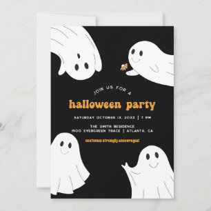Halloween-Party Stationery Niedlich Ghost Hallow Einladung