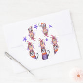 Halloween-Party Stciker Cat. Eule Runder Aufkleber (Umschlag)