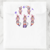 Halloween-Party Stciker Cat. Eule Runder Aufkleber (Tasche)