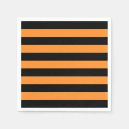 Halloween-Party. Streifen schwarz und orange Serviette