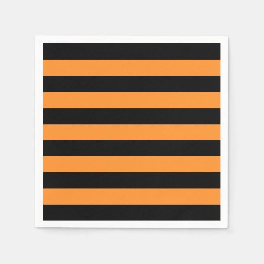 Halloween-Party. Streifen schwarz und orange Serviette (Vorderseite)