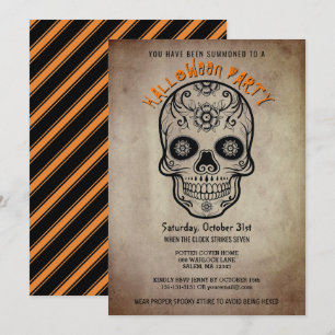 Halloween-Party Sugar Skull Day of the Dead Einladung