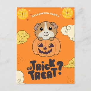 Halloween-Party-Süßigkeiten-oder-Saures-Meerschwei Feiertagspostkarte