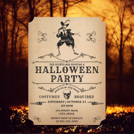Halloween-Party Tancing Skeleton Gothic Vintag Einladung