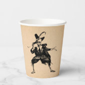 Halloween-Party Tancing Skeleton Gothic Vintag Pappbecher (Rückseite)