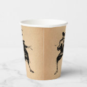 Halloween-Party Tancing Skeleton Gothic Vintag Pappbecher (Rechts)