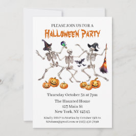 Halloween-Party tanzende Skelette Einladung