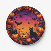 Halloween-Party-Teller: Spookes und festes Design Pappteller (Vorderseite)