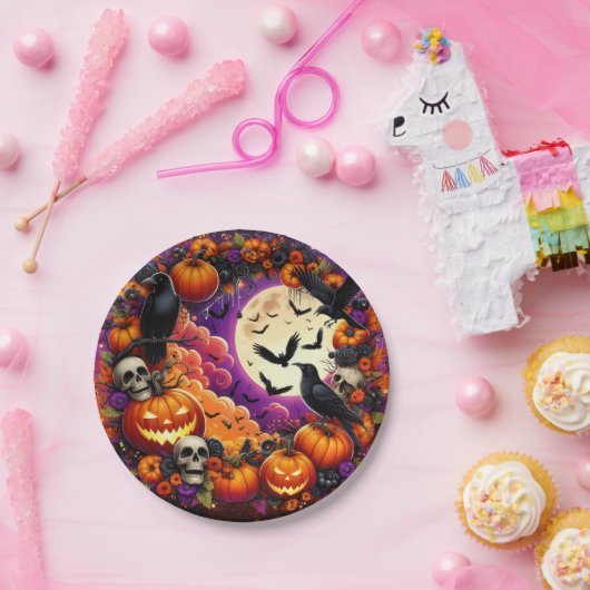 Halloween-Party-Teller: Spookes und festes Design Pappteller (Party)