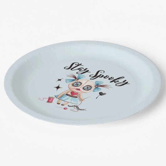 Halloween-Party Teller Spooky Voodoo Puppentönung (Schrägansicht)