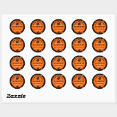 Halloween-Party Template Moderne Orang Circles Runder Aufkleber (Blatt)