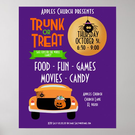 Halloween-Party-Themenereignisbündel oder Leckerei Poster (Vorne)