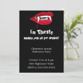 Halloween-Party Thirsty Vampire Einladung (Stehend Vorderseite)