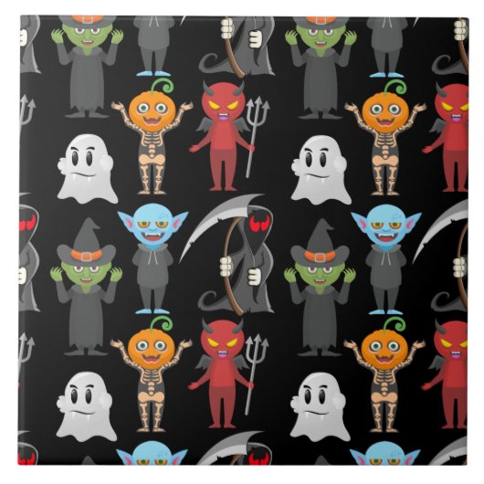 Halloween-Party Tile Fliese (Vorderseite)