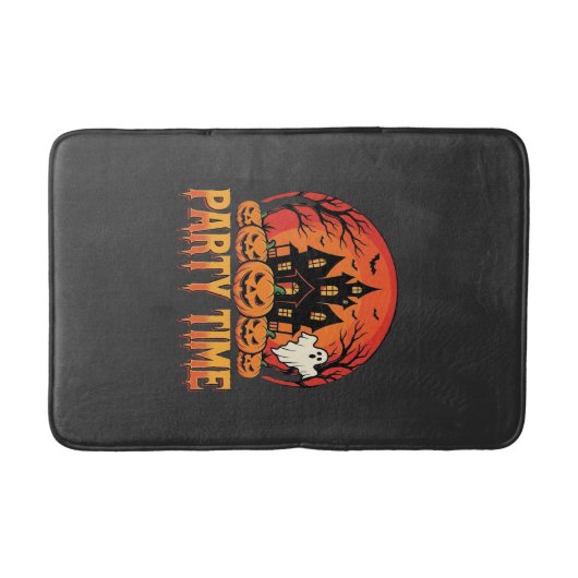 Halloween-Party-Time-Geist-Kürbis-Design_1 Badematte (Vorderseite)