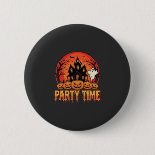 Halloween-Party-Time-Geist-Kürbis-Design_1 Button