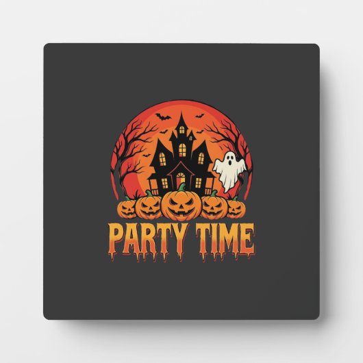 Halloween-Party-Time-Geist-Kürbis-Design_1 Fotoplatte (Vorderseite)