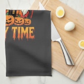 Halloween-Party-Time-Geist-Kürbis-Design_1 Geschirrtuch (Viertel Falte)