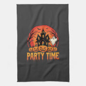 Halloween-Party-Time-Geist-Kürbis-Design_1 Geschirrtuch (Vertikal)