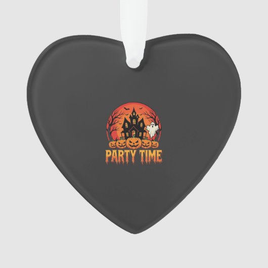 Halloween-Party-Time-Geist-Kürbis-Design_1 Ornament (Vorderseite)