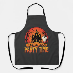 Halloween-Party-Time-Geist-Kürbis-Design_1 Schürze