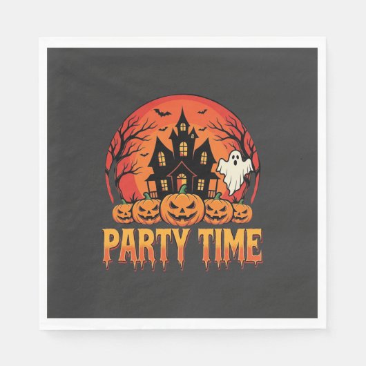 Halloween-Party-Time-Geist-Kürbis-Design_1 Serviette (Vorderseite)