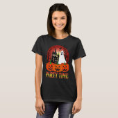 Halloween Party Time Ghost Pumpkin Haunted House T-Shirt (Vorne ganz)