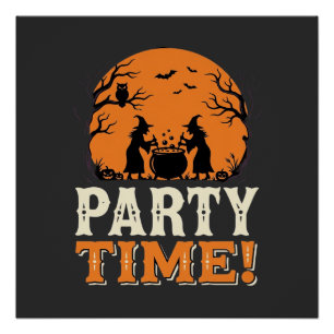Halloween-Party-Time-Hexenkessel-Design_1 Poster