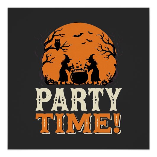 Halloween-Party-Time-Hexenkessel-Design_1 Poster (Vorderseite)