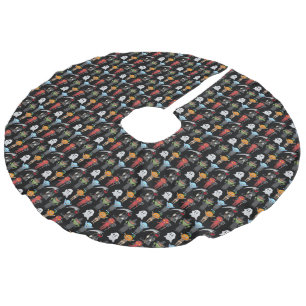 Halloween-Party Tree Skirt Leinenimitat Weihnachtsbaumdecke